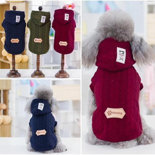 New Winter Warm Pet Clothes Dog Hooded Thick Cotton Cat Puppy Dogs Coat Jackets Sport Sweatwer Puppy Dog Costumes for Small Dogs