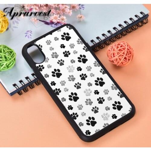 Aprarvest Paw Print Silicone Rubber Phone Case Cover For iPhone 6 6S 7 8 PLUS X XS XR 11 12 MINI PRO MAX