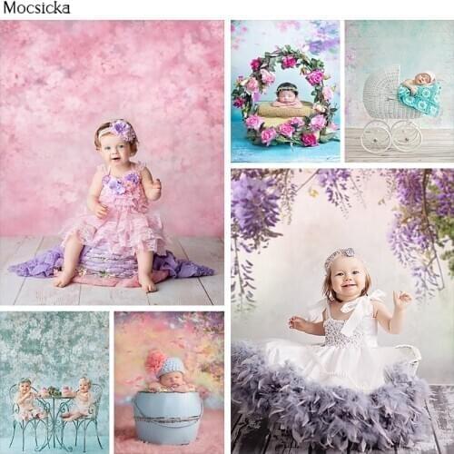 Newborn kids birthday portrait backdrop for photography infant abstract floral photo background studio art flowers photocall