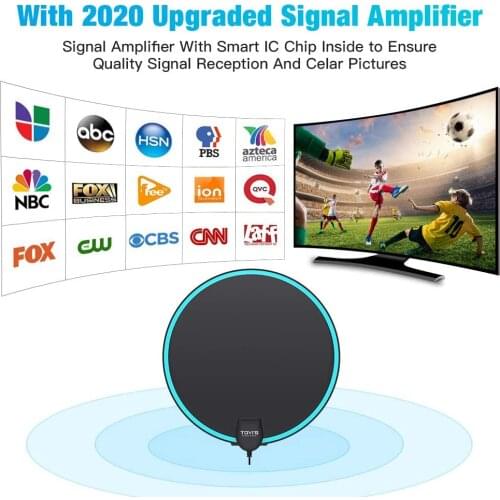 TV Antenna 120 Miles Range Antenna TV Digital HD Indoor, Clearview HDTV Antenna with Smart Switch Signal Booster
