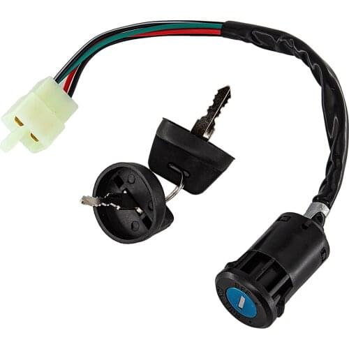 Universal Ignition Barrel Switch 4 Wires 2 Key For Motorcycle Pit Dirt Bike Quad ATV