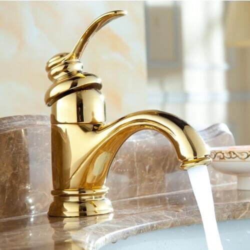 Vidric Basin Faucet Gold/Antique bronze Wash basin Faucet Luxury Bathroom Basin Taps Single Handle Vanity Single Hole Mixer Wate