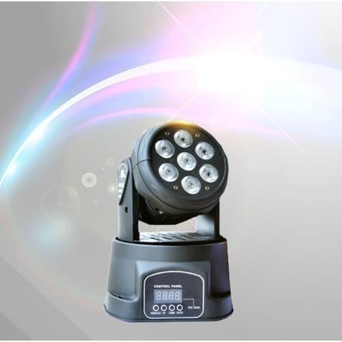 High Quality LED Mini Moving Head Wash Light 7X12W RGBW Moving Heads DMX 14 Channels DJ Nightclub Party Concert Stage Lighting