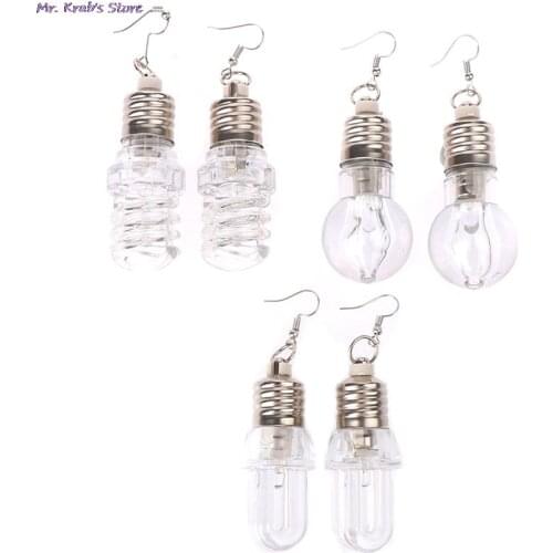Funny Light Bulbs Drop Earrings Women Fashion Luminous Dangle Friends Gifts Party Jewelry