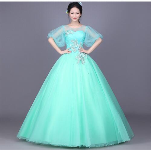 Beauty Emily 2019 Charming Half Sleeve Beading Evening Dress Long Illusion Evening Gown Lace Up Back Formal Party Ball Gown
