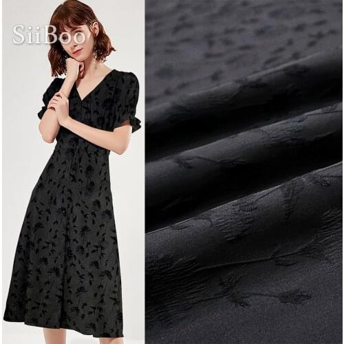 Siiboo 2020 new design dandelion embossed brocade fabric women dress textured solid color jacquard Tissu jacquard foncé sp6279