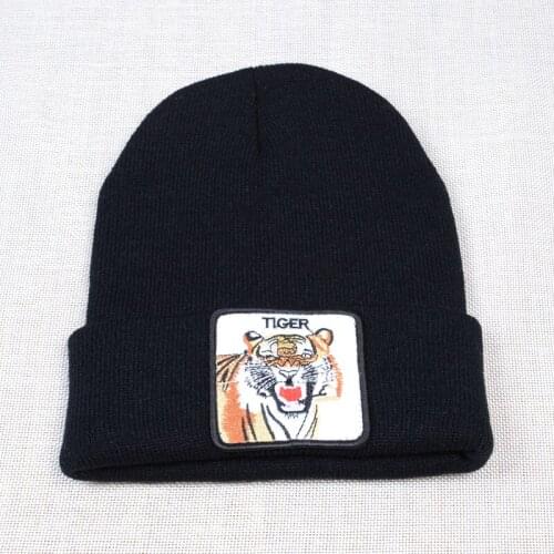 Animal Beanies Tiger Embroidery Winter Hats For Men Womens Warm Knitted Hat gorra Hip hop Beanie Ski Cap