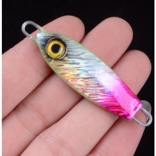 1pcs 6cm 24.5g Artificial Bait Lead Fish Sea Bass Fishing Lure Metal Cast Jig Spoon Shore Casting Jigging Tackle Pesca 3D Eyes