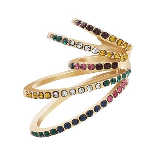 1pcs Personality Rainbow CZ Ear Cuff Without Puncture for Women Earclip Cartilage Earrings Clip on Earrings Jewelry Accessories