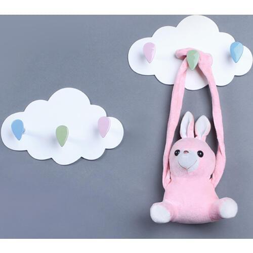1PC New Cloud shape wall decorative hooks Self-adhesive Sticky hook for hanging clothes coat hanger key holder home organizer