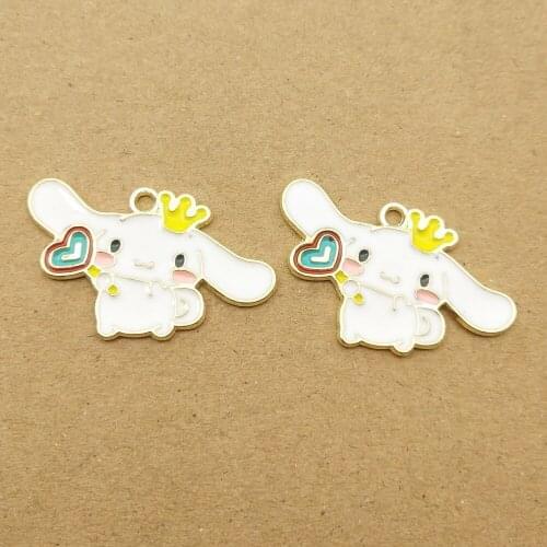 10pcs 20x32mm enamel dog charm for jewelry making cute earring pendant bracelet necklace charms diy design charms