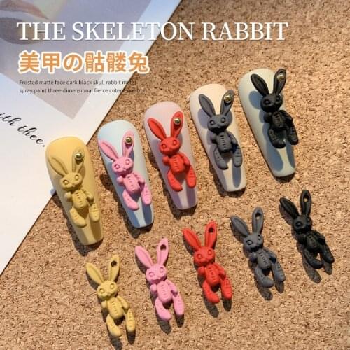 10 Pcs Metal Rabbit 3D Nail Art Decorations Bunny Hare DIY Ornament Manicure Design Accessories 20*9mm