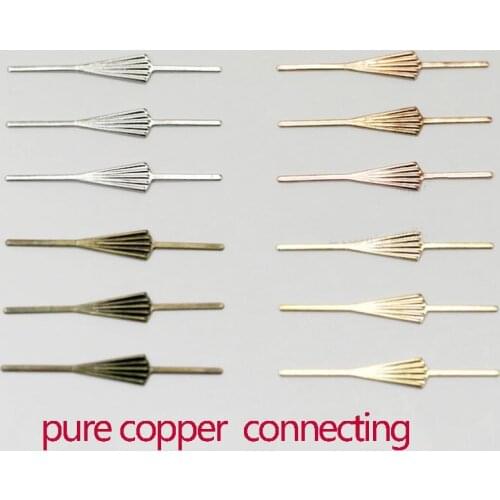100pcs/lot Pure Copper Arrow Shape Pin Connector Chandelier Prism Crystal Bead Curtain Ball Parts Hanging Suncatcher Accessories
