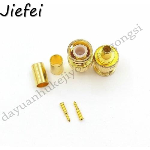 100pcs X Crimp on BNC Male RG59 Coax Coaxial adapter For CCTV camera New