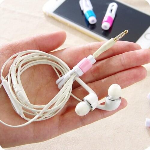 200pcs/lot Colorful 2 in 1 USB Cable Earphone Protector headphones line saver and cable winder cord holder data cable protection