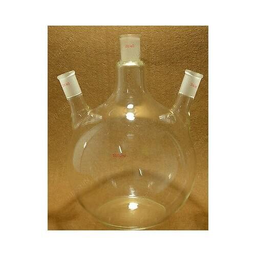 5000ml,24/40,3-neck,Flat Bottom,Glass Flask,5L,Three Necks,Lab Chemical Bottle