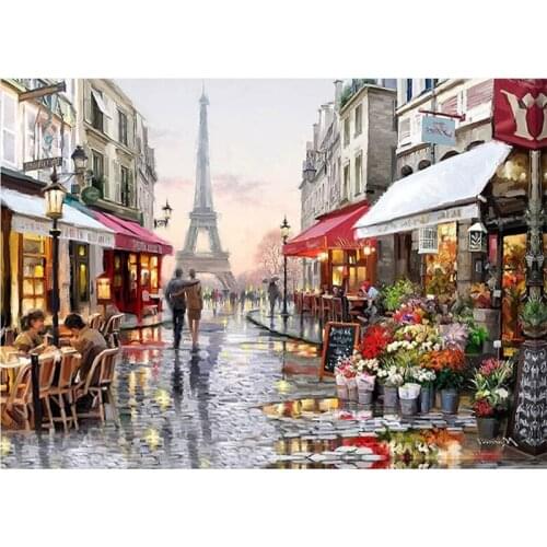 5D DIY Diamond Painting Rhinestone Pictures of Crystals Embroidery Kits Arts, Crafts & Sewing Cross Stitch (The Rained Street)