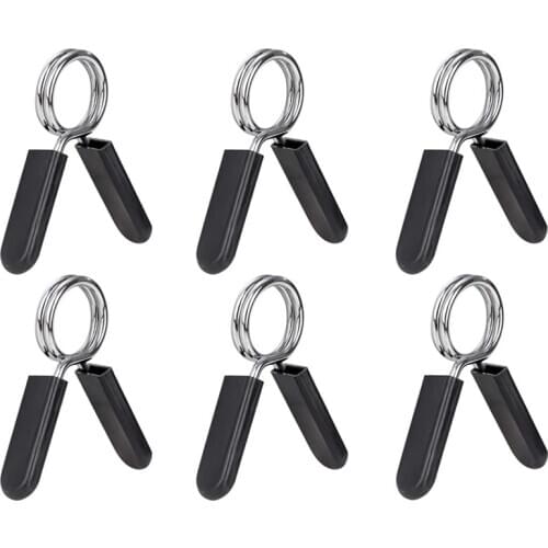 6 Pack 1 Inch (25 mm) Barbell Clip Clamps-Dumbbell Spring Collars for Standard Weight Bar,Working Out,Strength Training