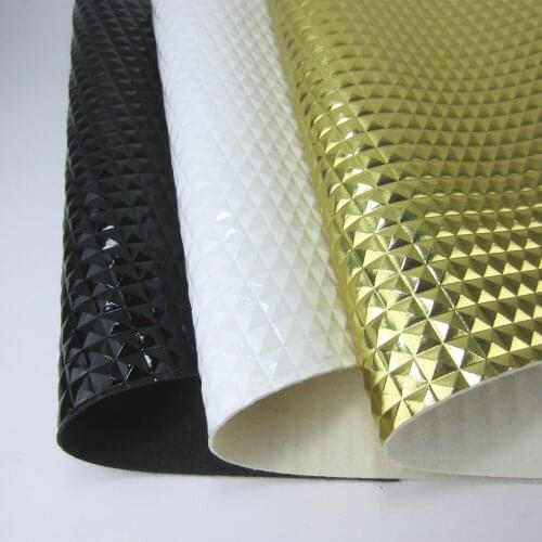 8"x11"(21cmx29cm) Black White Gold Diamond Leather sheets synthetic leather faux Leather fabric for bows 1piece K0446