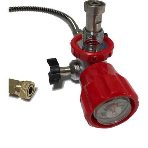 AC901 red gauge compressed air paintball air gun tank use refueling station 4500psi for pcp condor co2 adapter ACECARE