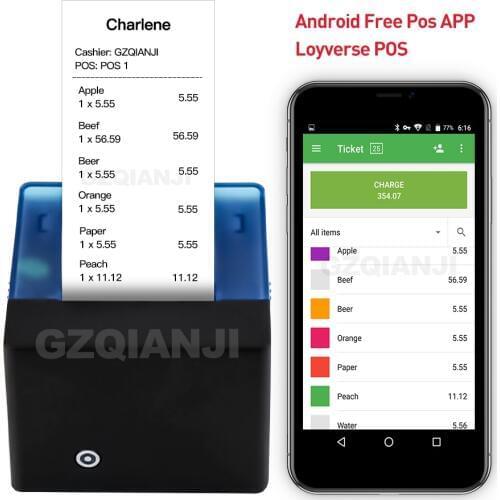 Bluetooth Thermal Printer 58mm Mini Bluetooth Thermal Receipt Printer Bluetooth Android iOS System POS thermal printer Free APP