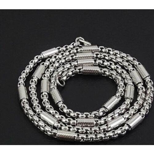Hiphop/Rock Style Stainless Steel Link Chain Necklace For Men Gift Box Chain Length 50/60/70/80/90CM