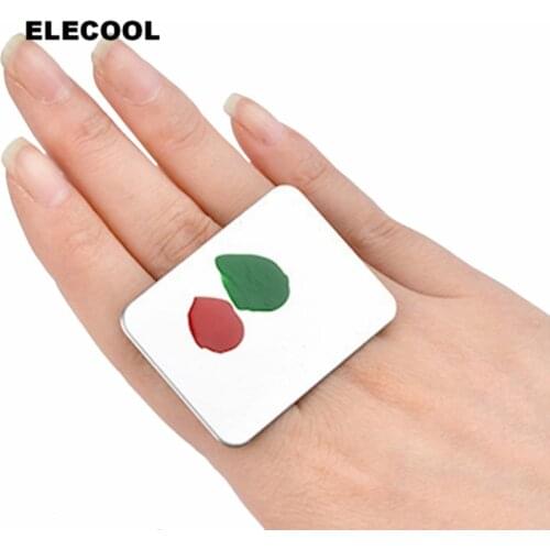 ELECOOL Professional Stainless Steel Cosmetic Makeup Palette ring Rectangle Foundation Nail Polish Mixing Make Up Tool