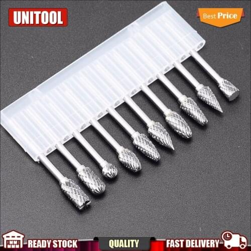 1/8" Shank Tungsten Carbide Milling Cutter Rotary Tool Burr Double Diamond Cut Rotary Dremel Tools Electric Grinding