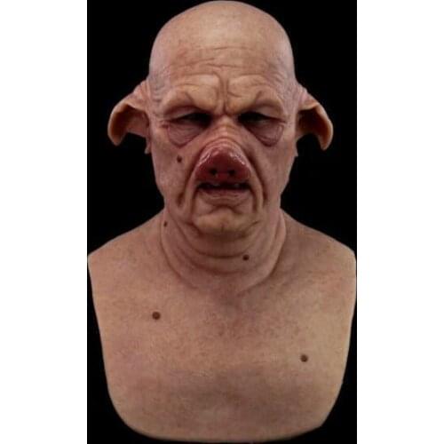 Halloween New Horror Pig Head Mask Latex Animal Prop Pig Mask