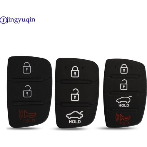 Jingyuqin 10ps Replacement Rubber Pad 3/4 Buttons Flip Car Remote Key Shell For Hyundai I30 IX35 Kia K2 K5 Key Cover Case