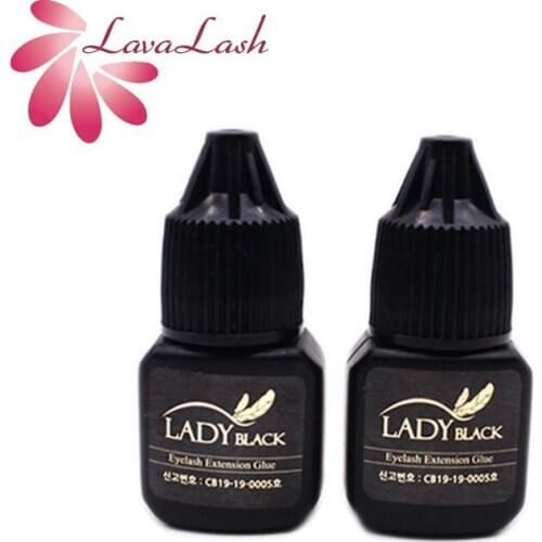 2 Bottles Black Lady Glue Eyelash Extensions For Sensitive Skin 5ml No Sealed Bag Low Irritation Fast Drying Strongest Korea