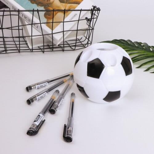 Cute Kawaii Football Pen Holder Kids Stationery Pencil Organizer Desk Set Accessorie Office School Round Container Organizer Box