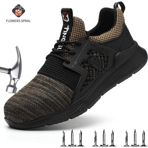 Mens Safety Shoes For Work Wear Resistant Boots With Steel Kevlar Head Short Indestructible And Puncture-Proof Safety Work Shoes