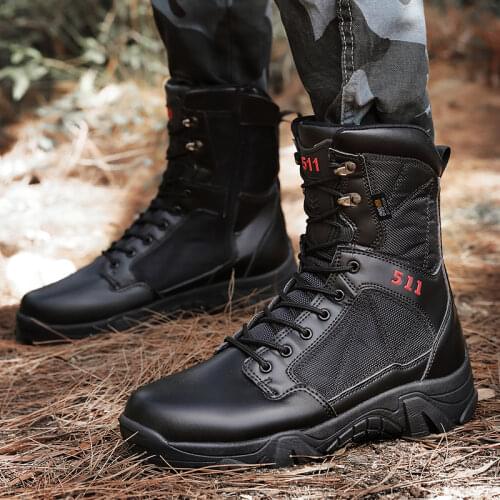 Men Hiking Shoes Military Desert Tactical Boot Comfort Breathable Hunting Climbing Work Shoes Trend Ankle Boots Large Size 47 A6