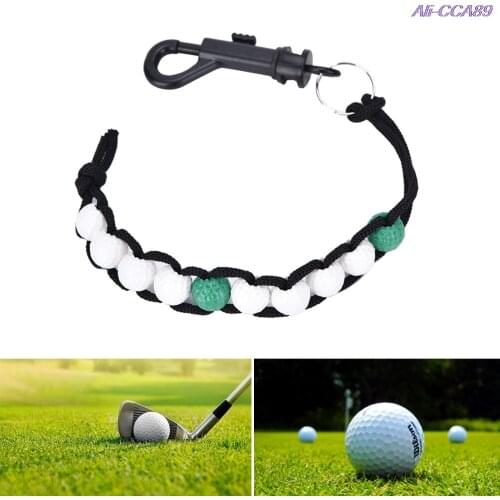 Golf Ball Beads Score Counter Stroke Putt Scoring Chain with Clip Club Golf Accessories