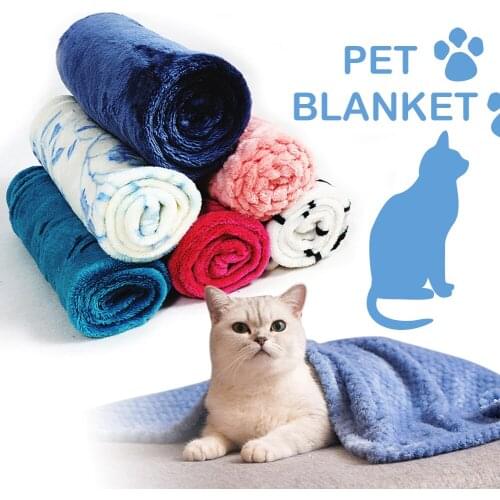 Soft Dog Bed Flannel Thickened Pet Mat Warm Sleeping Blanket Dog Cat Sofa Cushion Winter Warm Portable Coral Fleece Mat Cover