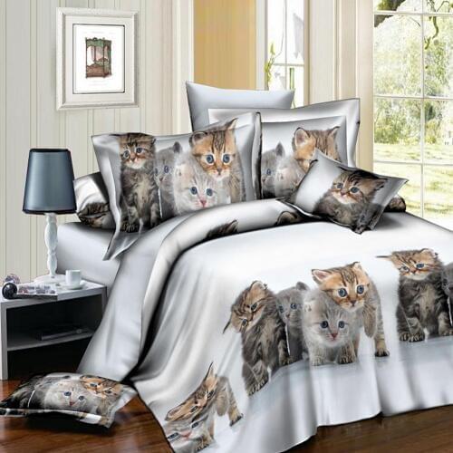 4 Pcs Per Pack Queen Bed Sheet Set, 3D Animal Prints Sanding Quilt Cover Set,Including 1 Duvet Cover 1 Flat Sheet 2 Pillowcases