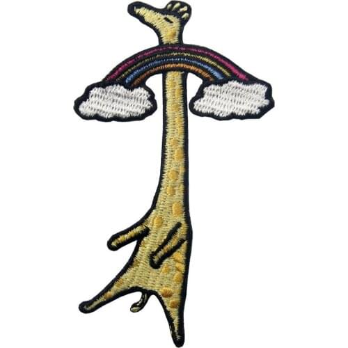 Embird Embroidered Patches for Hats Giraffe rainbow Ceo-Friendly Handmade 3D Badge