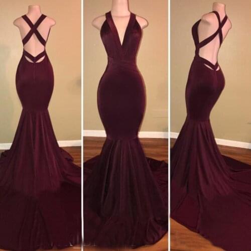 Cheap Custom Made Black Slim Deep V Neck Long Mermaid Women Party Prom Dresses Formal Evening Dresses For Sexy Girls