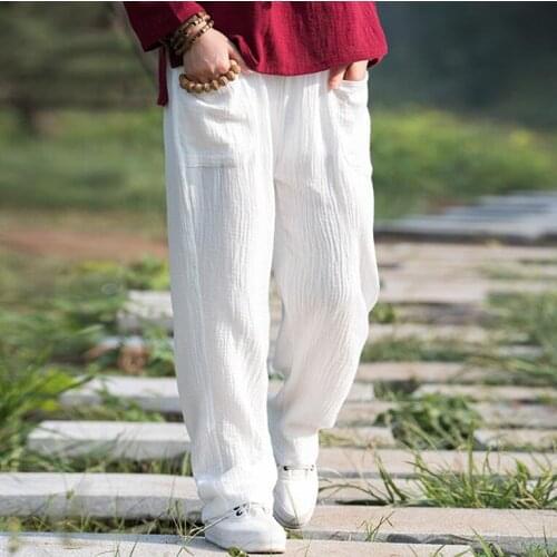 New 2020 Summer women comfortable soft cotton linen pants,plus size casual elstic waist stright pants,large size trousers M-7XL