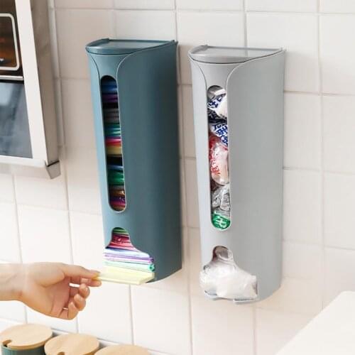New Garbage Bag Storage Box Home Kitchen Bathroom Wall Hanging Plastic Storing Rack With Cover Storage Boxes