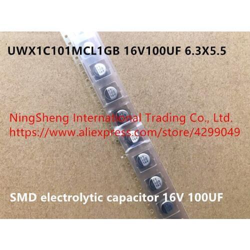 Original new 100% UWX1C101MCL1GB 16V100UF 6.3X5.5 patch electrolytic capacitor (Inductor)