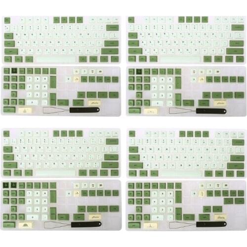 PBT Matcha Keycap Dye Sublimation Similar to XDA Japanese Korean Russian English for MX keyboard 61/64/68/87/96/104
