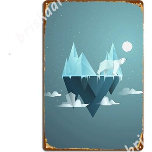 Low Poly Polar Bear Metal Signs Wall pub Plaques create Cave pub Tin sign Posters