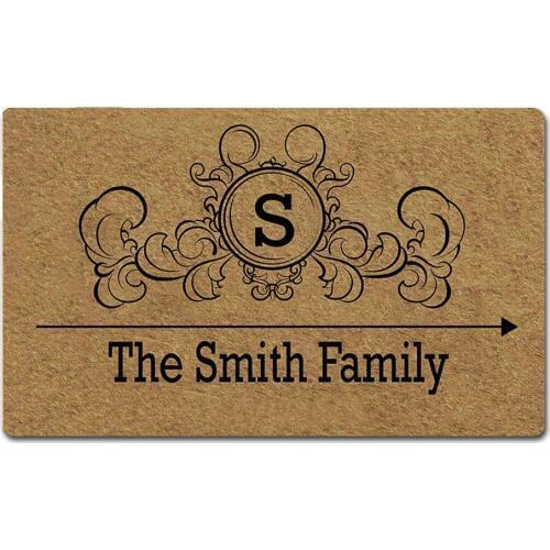 Custom Family Name Personalized Letter Doormat Rubber Non-Slip Entrance Rug Floor Mat Funny Home Decor Indoor Mat