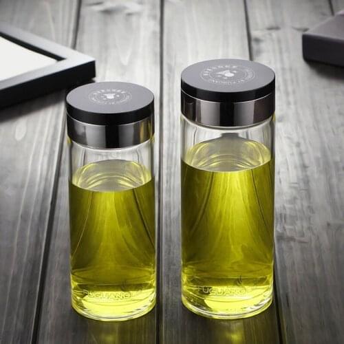 Mini Transparent Water Bottle Glass Cup Tea Infuser Bottle Coffee Travel Mug Thermos Bottle Tumbler Cup Men Office Business Cup