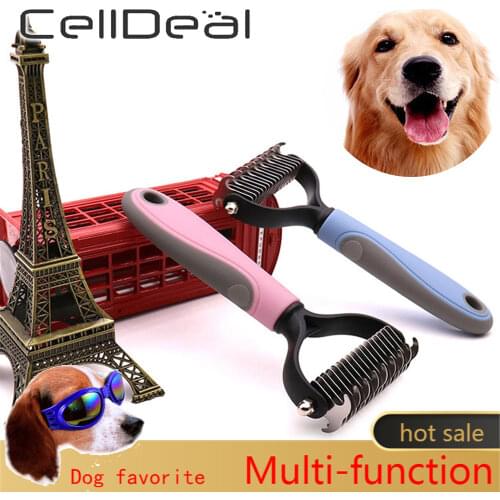 Hair Removal Comb for Dogs Cat Detangler Fur Trimming Dematting Deshedding Brush Grooming Tool For matted Long Hair Curly Pet