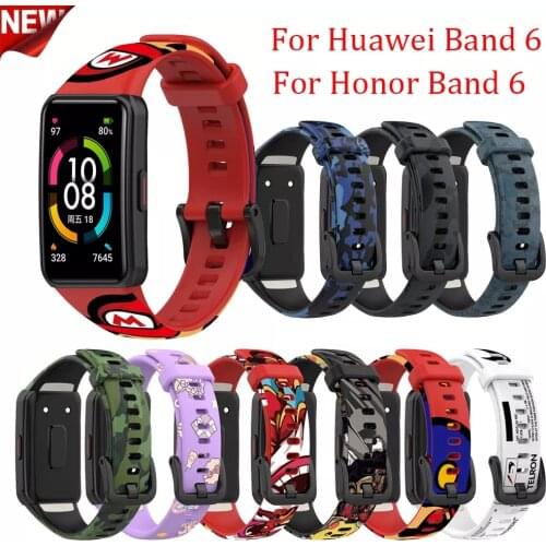 Silicone watch Straps For Huawei Honor band 6 smart watchband Replacement Bracelet for Huawei band 6 Pro band6 Adjustable Correa