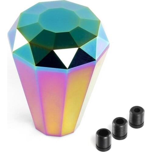 Universal Car Manual Gear Shift Knob Sleeve Adapter Lever Diamond-shaped Shift Aluminum Shift Knob 8/10/12MM Shift Handle