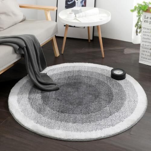 Nordic Grey Series Round Carpets Thick Computer Chair Mat Round Rugs For Living Room Carpet Kids Bedroom Modern Study Room Floor